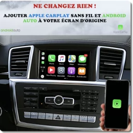 Android Auto Apple Carplay Mercedes ML W166 Boitier Adaptateur Sans Fil Wifi USB Module Pour Ecran Autoradio Voiture D'origine