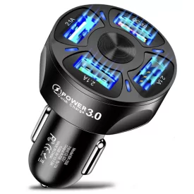 Chargeur Rapide 4 ports USB allume-cigare 12V/24V
